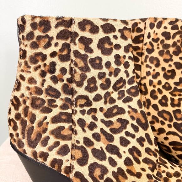 Dolce Vita Issa Women's Leopard Print Calf Hair Fur Pointed Toe Booties Size 8.5 - Picture 10 of 10